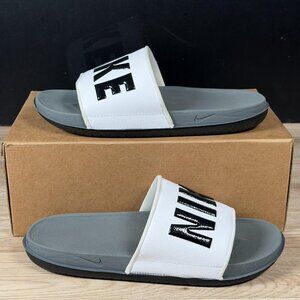 Nike Offcourt Shoes Mens Size 12 White Gray Black Slides Revive Foam BQ4639-001